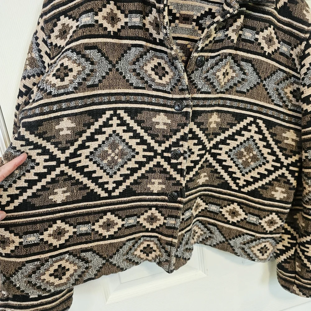Chico's Vintage Southwestern Tapestry Button Down Jacket Blazor - Picture 5 of 7